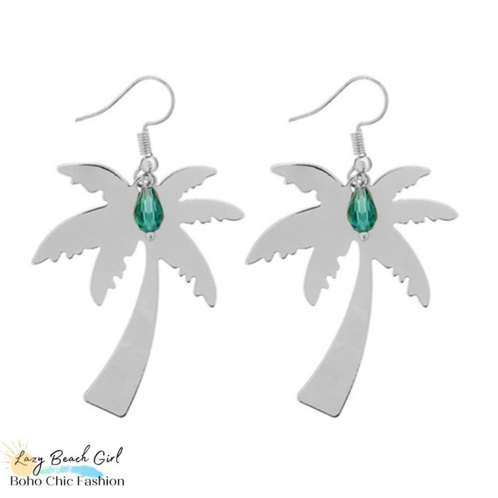Silver Palm Tree Earrings